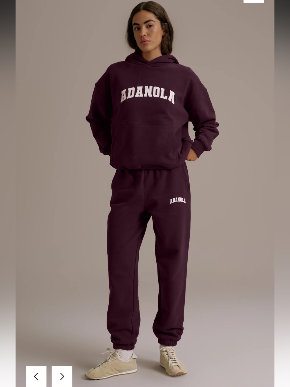 Adanola dark cherry 100% cotton sweat set